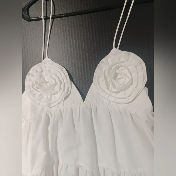 Zara White Rosette Minidress - Picture 3 of 8